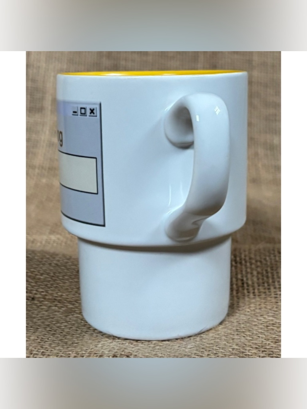 Vintage Caffeine Loading Coffee Mug Cup Cupholder Base Funny Humor Retro - Picture 2 of 8